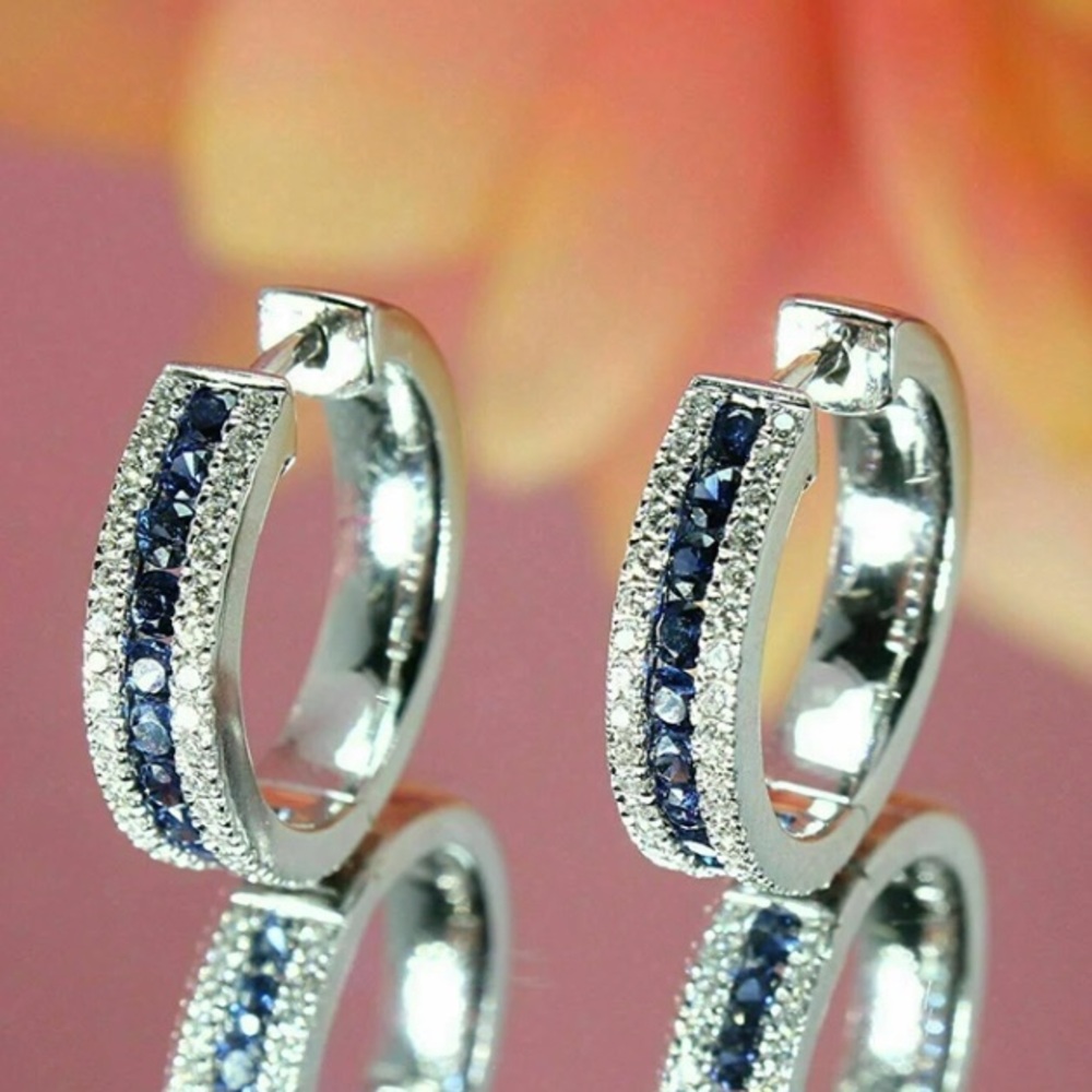 🌟 Hoop Sapphire Earrings